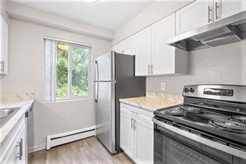 Luxury vinyl plank flooring in kitchen